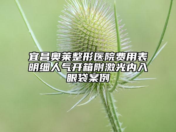 宜昌奧萊整形醫(yī)院費(fèi)用表明細(xì)人氣開箱附激光內(nèi)入眼袋案例