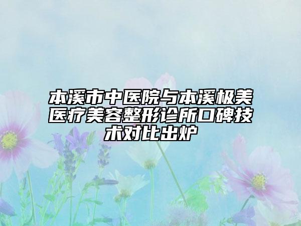 本溪市中醫(yī)院與本溪極美醫(yī)療美容整形診所口碑技術(shù)對比出爐