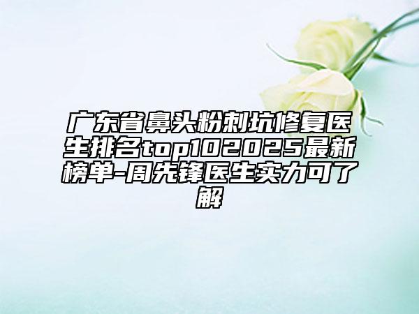 廣東省鼻頭粉刺坑修復(fù)醫(yī)生排名top102025最新榜單-周先鋒醫(yī)生實(shí)力可了解