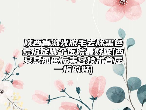 陜西省激光脫毛去除黑色素沉淀哪個醫(yī)院最好呢(西安嘉那醫(yī)療美容技術首屈一指的好)