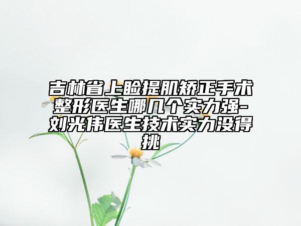 吉林省上瞼提肌矯正手術(shù)整形醫(yī)生哪幾個實(shí)力強(qiáng)-劉光偉醫(yī)生技術(shù)實(shí)力沒得挑