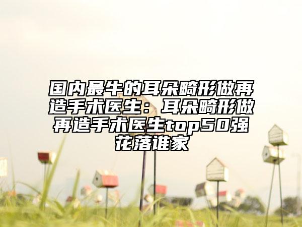 國內(nèi)最牛的耳朵畸形做再造手術醫(yī)生：耳朵畸形做再造手術醫(yī)生top50強花落誰家