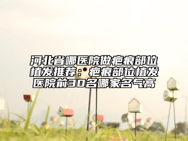 河北省哪醫(yī)院做疤痕部位植發(fā)推薦：疤痕部位植發(fā)醫(yī)院前30名哪家名氣高