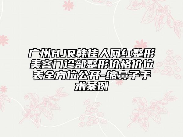 廣州HJR韓佳人網(wǎng)紅整形美容門診部整形價格價位表全方位公開-縮鼻子手術(shù)案例