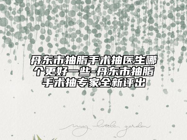 丹東市抽脂手術(shù)抽醫(yī)生哪個(gè)更好一些-丹東市抽脂手術(shù)抽專家全新評出