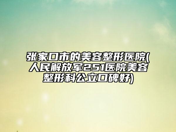 張家口市的美容整形醫(yī)院(人民解放軍251醫(yī)院美容整形科公立口碑好)