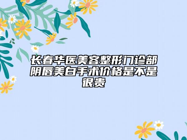 長春華醫(yī)美容整形門診部陰唇美白手術(shù)價格是不是很貴