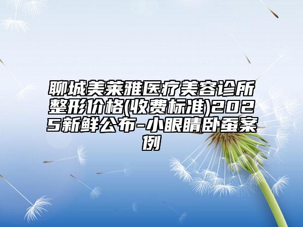 聊城美萊雅醫(yī)療美容診所整形價(jià)格(收費(fèi)標(biāo)準(zhǔn))2025新鮮公布-小眼睛臥蠶案例