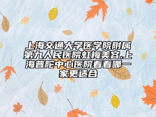 上海交通大學(xué)醫(yī)學(xué)院附屬第九人民醫(yī)院虹梅美容,上海普陀中心醫(yī)院看看哪一家更適合