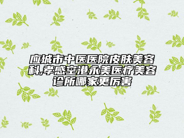 應(yīng)城市中醫(yī)醫(yī)院皮膚美容科,孝感空港永美醫(yī)療美容診所哪家更厲害