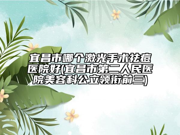 宜昌市哪個(gè)激光手術(shù)祛痘醫(yī)院好(宜昌市第二人民醫(yī)院美容科公立領(lǐng)銜前三)