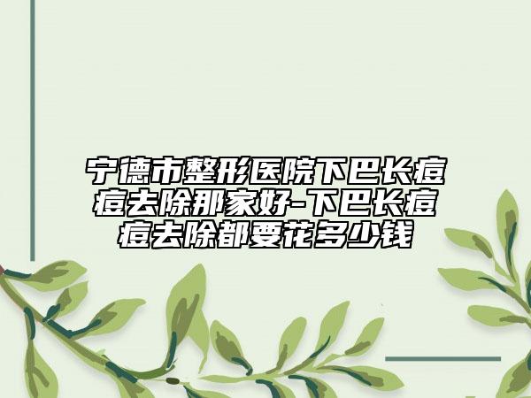 寧德市整形醫(yī)院下巴長(zhǎng)痘痘去除那家好-下巴長(zhǎng)痘痘去除都要花多少錢