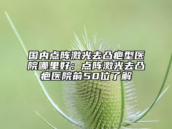 國內(nèi)點(diǎn)陣激光去凸疤型醫(yī)院哪里好：點(diǎn)陣激光去凸疤醫(yī)院前50位了解
