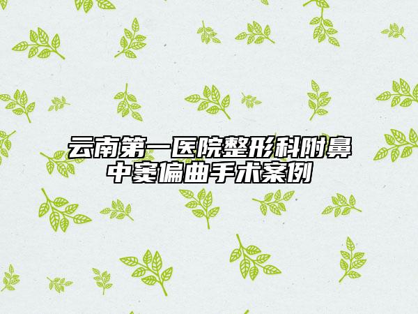 云南第一醫(yī)院整形科附鼻中竇偏曲手術(shù)案例