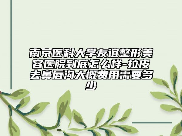 南京醫(yī)科大學(xué)友誼整形美容醫(yī)院到底怎么樣-拉皮去鼻唇溝大概費(fèi)用需要多少