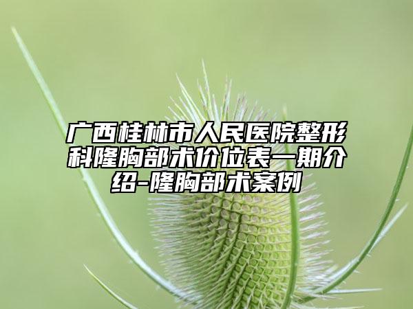 廣西桂林市人民醫(yī)院整形科隆胸部術(shù)價(jià)位表一期介紹-隆胸部術(shù)案例