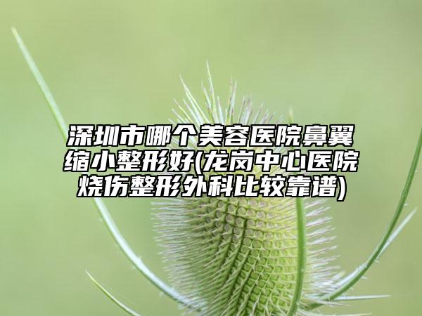 深圳市哪個(gè)美容醫(yī)院鼻翼縮小整形好(龍崗中心醫(yī)院燒傷整形外科比較靠譜)