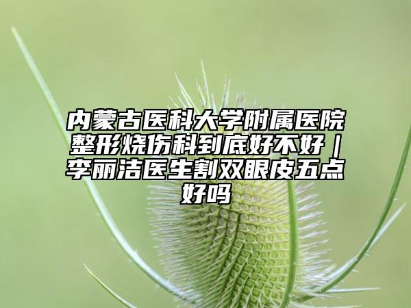 內(nèi)蒙古醫(yī)科大學(xué)附屬醫(yī)院整形燒傷科到底好不好｜李麗潔醫(yī)生割雙眼皮五點(diǎn)好嗎