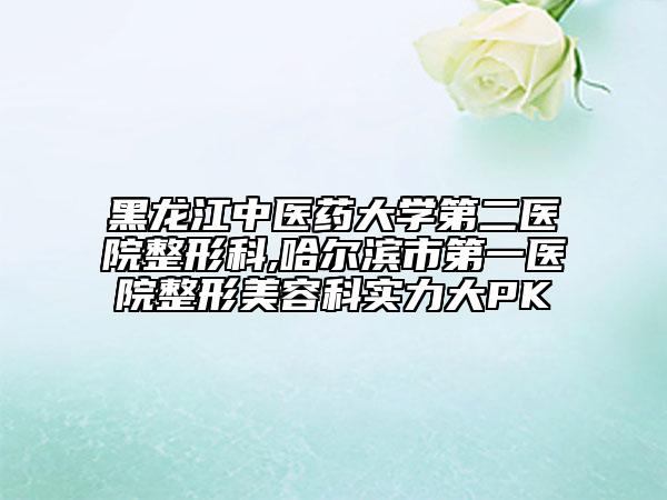 黑龍江中醫(yī)藥大學第二醫(yī)院整形科,哈爾濱市第一醫(yī)院整形美容科實力大PK