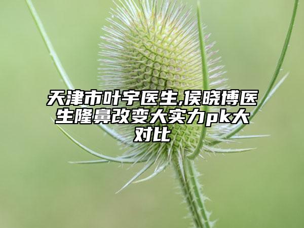 天津市葉宇醫(yī)生,侯曉博醫(yī)生隆鼻改變大實力pk大對比