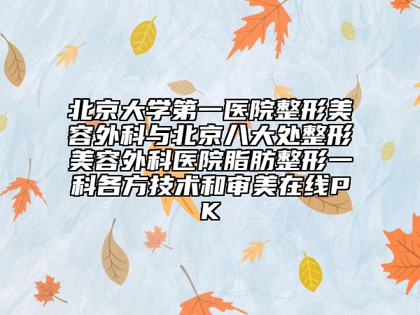 北京大學(xué)第一醫(yī)院整形美容外科與北京八大處整形美容外科醫(yī)院脂肪整形一科各方技術(shù)和審美在線PK