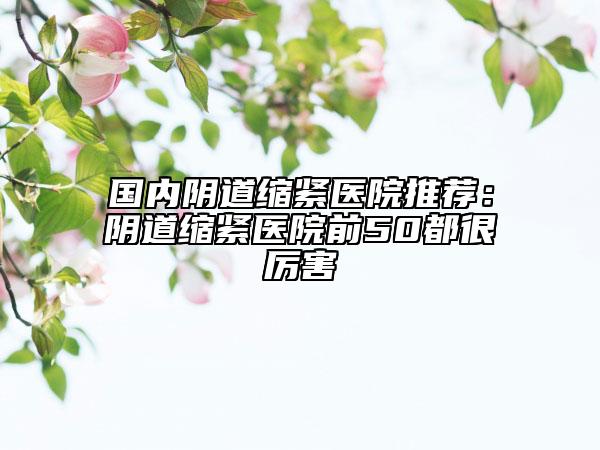 國內(nèi)陰道縮緊醫(yī)院推薦：陰道縮緊醫(yī)院前50都很厲害