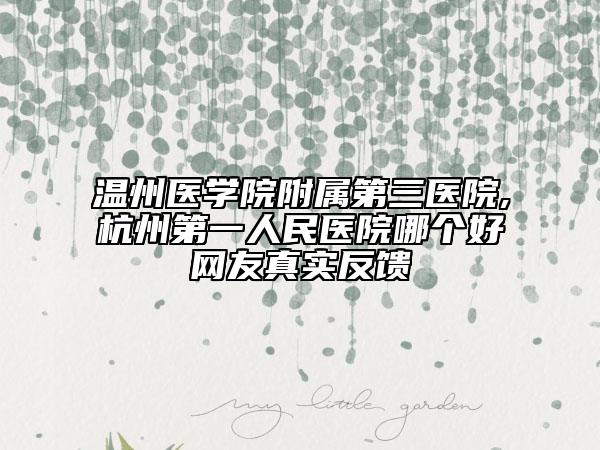 溫州醫(yī)學(xué)院附屬第三醫(yī)院,杭州第一人民醫(yī)院哪個(gè)好網(wǎng)友真實(shí)反饋