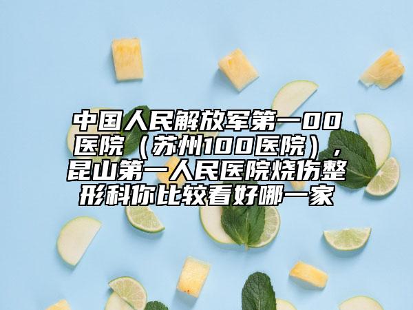 中國人民解放軍第一00醫(yī)院（蘇州100醫(yī)院）,昆山第一人民醫(yī)院燒傷整形科你比較看好哪一家