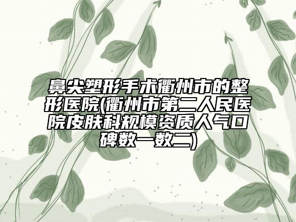 鼻尖塑形手術(shù)衢州市的整形醫(yī)院(衢州市第二人民醫(yī)院皮膚科規(guī)模資質(zhì)人氣口碑數(shù)一數(shù)二)