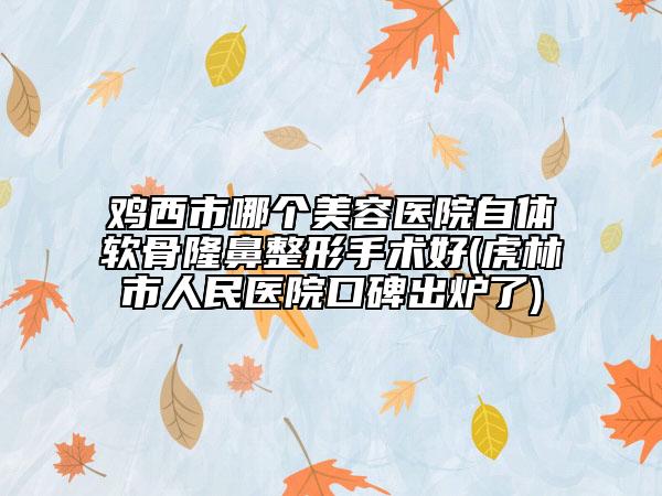 雞西市哪個(gè)美容醫(yī)院自體軟骨隆鼻整形手術(shù)好(虎林市人民醫(yī)院口碑出爐了)