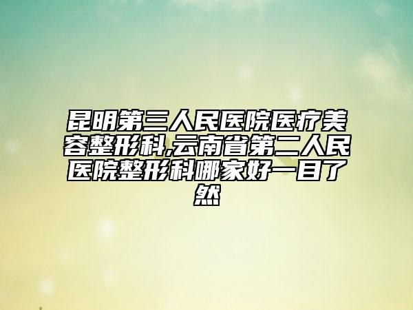 昆明第三人民醫(yī)院醫(yī)療美容整形科,云南省第二人民醫(yī)院整形科哪家好一目了然