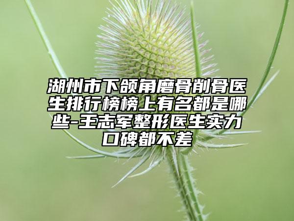 湖州市下頜角磨骨削骨醫(yī)生排行榜榜上有名都是哪些-王志軍整形醫(yī)生實(shí)力口碑都不差