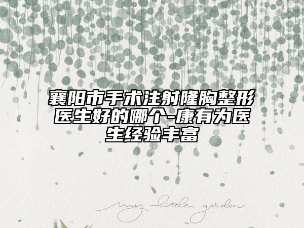 襄陽(yáng)市手術(shù)注射隆胸整形醫(yī)生好的哪個(gè)-康有為醫(yī)生經(jīng)驗(yàn)豐富