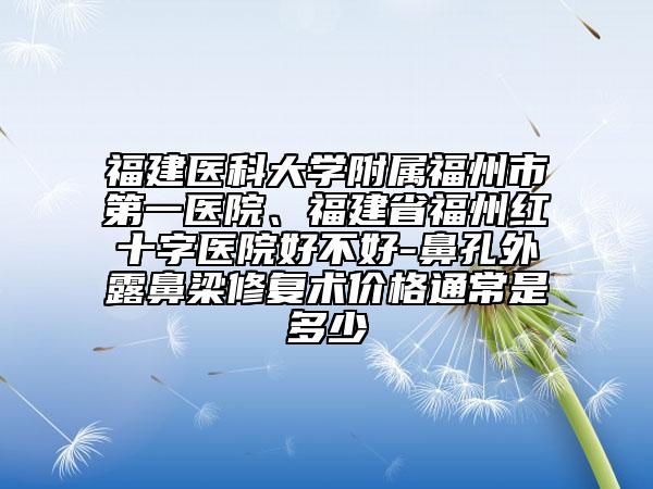 福建醫(yī)科大學附屬福州市第一醫(yī)院、福建省福州紅十字醫(yī)院好不好-鼻孔外露鼻梁修復術(shù)價格通常是多少