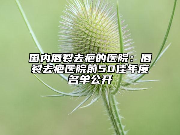 國內(nèi)唇裂去疤的醫(yī)院：唇裂去疤醫(yī)院前50佳年度名單公開