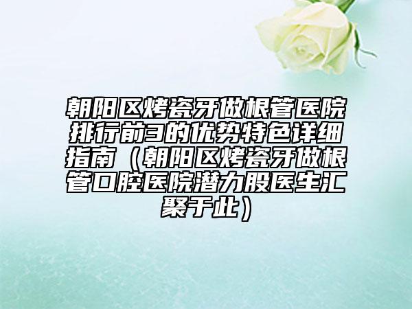 朝陽區(qū)烤瓷牙做根管醫(yī)院排行前3的優(yōu)勢特色詳細(xì)指南（朝陽區(qū)烤瓷牙做根管口腔醫(yī)院潛力股醫(yī)生匯聚于此）