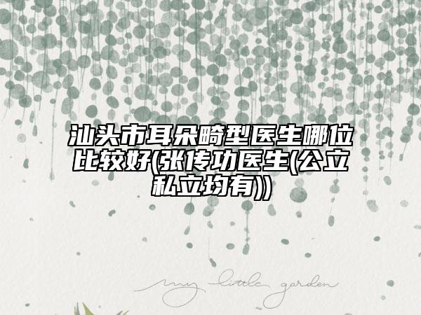 汕頭市耳朵畸型醫(yī)生哪位比較好(張傳功醫(yī)生(公立私立均有))