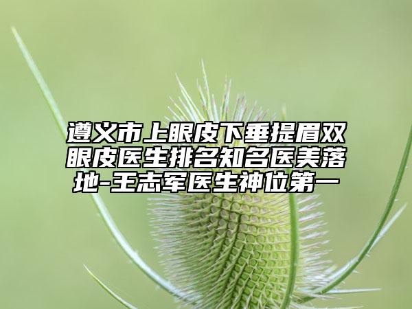 遵義市上眼皮下垂提眉雙眼皮醫(yī)生排名知名醫(yī)美落地-王志軍醫(yī)生神位第一