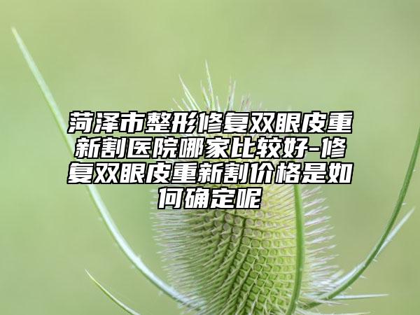 菏澤市整形修復雙眼皮重新割醫(yī)院哪家比較好-修復雙眼皮重新割價格是如何確定呢