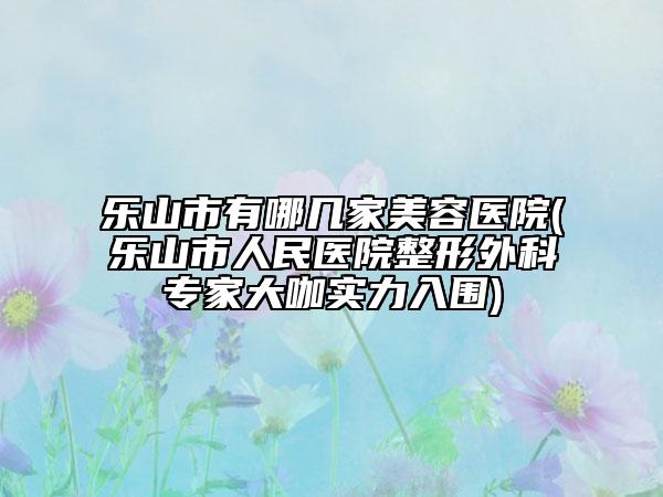 樂山市有哪幾家美容醫(yī)院(樂山市人民醫(yī)院整形外科專家大咖實力入圍)