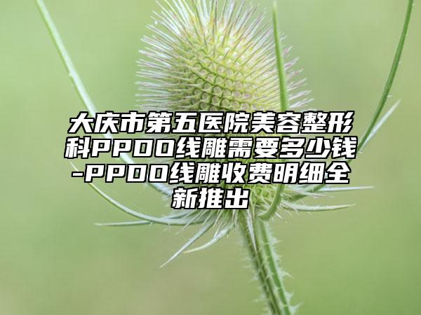 大慶市第五醫(yī)院美容整形科PPDO線雕需要多少錢-PPDO線雕收費(fèi)明細(xì)全新推出