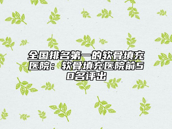 全國排名第一的軟骨填充醫(yī)院：軟骨填充醫(yī)院前50名評出