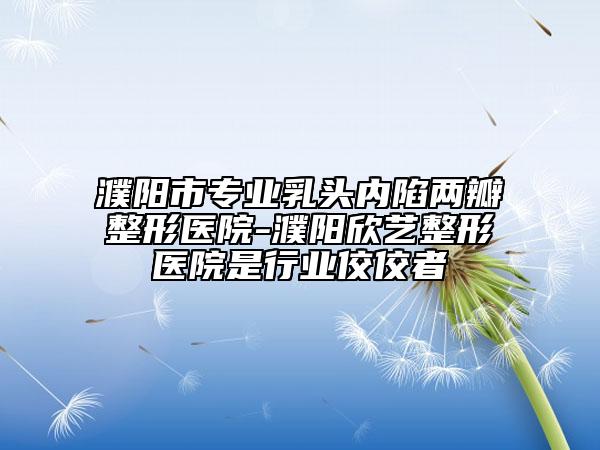 濮陽市專業(yè)乳頭內(nèi)陷兩瓣整形醫(yī)院-濮陽欣藝整形醫(yī)院是行業(yè)佼佼者