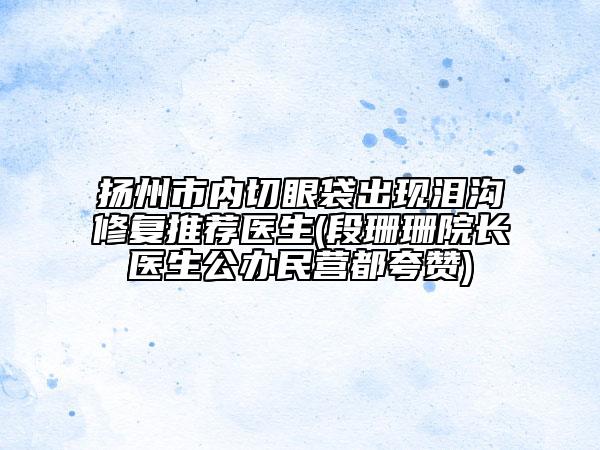 揚州市內(nèi)切眼袋出現(xiàn)淚溝修復(fù)推薦醫(yī)生(段珊珊院長醫(yī)生公辦民營都夸贊)