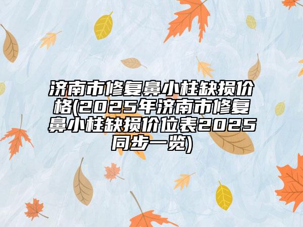 濟(jì)南市修復(fù)鼻小柱缺損價(jià)格(2025年濟(jì)南市修復(fù)鼻小柱缺損價(jià)位表2025同步一覽)
