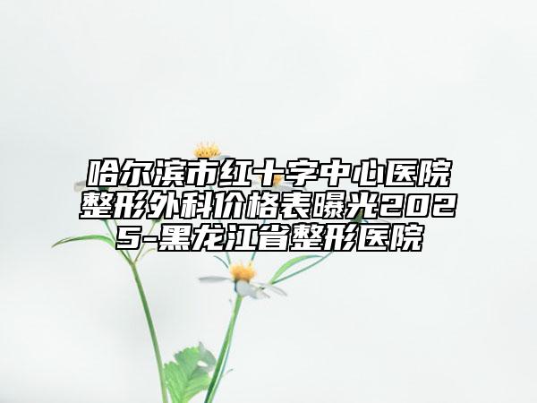 哈爾濱市紅十字中心醫(yī)院整形外科價(jià)格表曝光2025-黑龍江省整形醫(yī)院