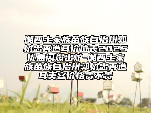 湘西土家族苗族自治州郭樹忠再造耳價(jià)位表2025優(yōu)惠閃爆出爐-湘西土家族苗族自治州郭樹忠再造耳美容價(jià)格貴不貴