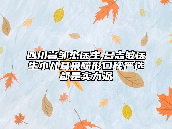 四川省鄒杰醫(yī)生,呂志敏醫(yī)生小兒耳朵畸形口碑嚴選都是實力派