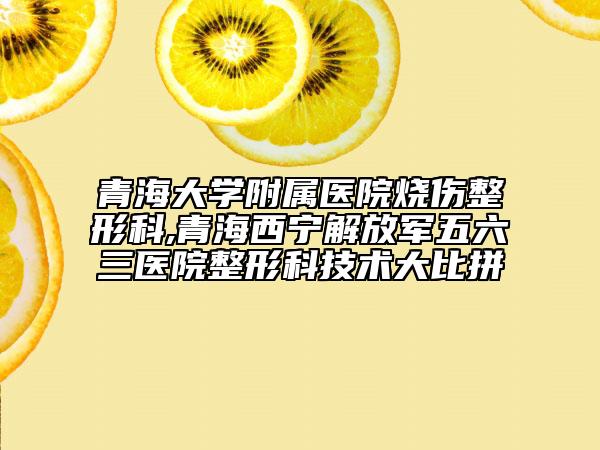 青海大學(xué)附屬醫(yī)院燒傷整形科,青海西寧解放軍五六三醫(yī)院整形科技術(shù)大比拼