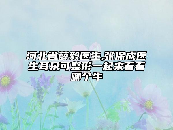 河北省薛毅醫(yī)生,張保成醫(yī)生耳朵可整形一起來(lái)看看哪個(gè)牛
